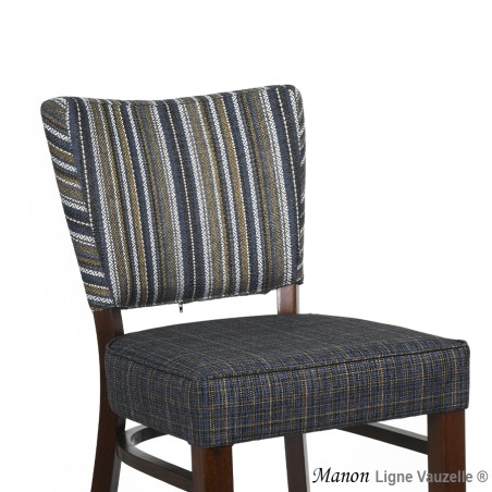 Tabouret MANON Dos Tapissé Assise Epaisse L Ht Ass 60cm