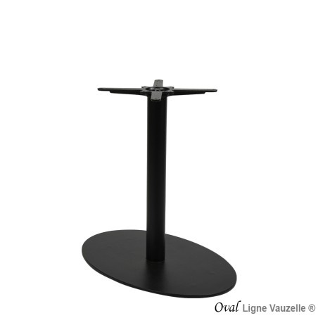 Piètement "OVAL NOIR", Col.diam.7,6cm, Ht.72cm, Base 50*75cm.