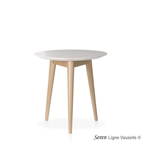 Table SOREN VERNIE HT50 3 pieds plateau Hêtre D.50cm Chant Profil 6