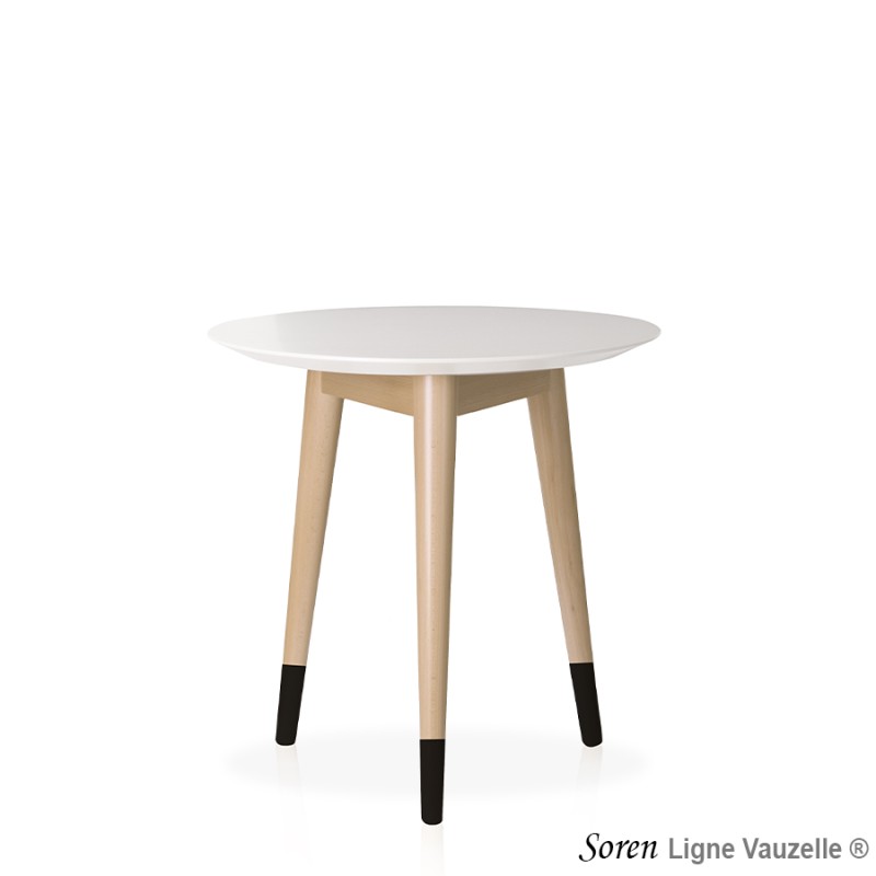 Table SOREN VERNIE HT50 3 pieds plateau Hêtre D.50cm Chant Profil 6