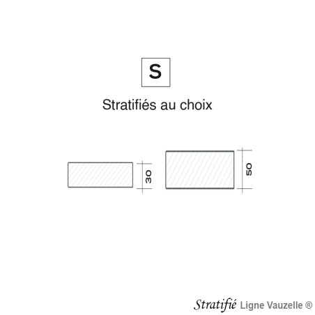 Plateaux MINNESOTA Stratifié Ep.50mm chant ABS Ep.2mm