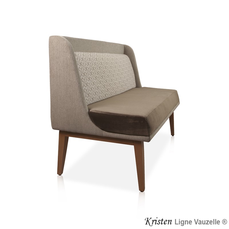 M/L Banquette Actua "KRISTEN Pieds Bois, retours Dossier en option"