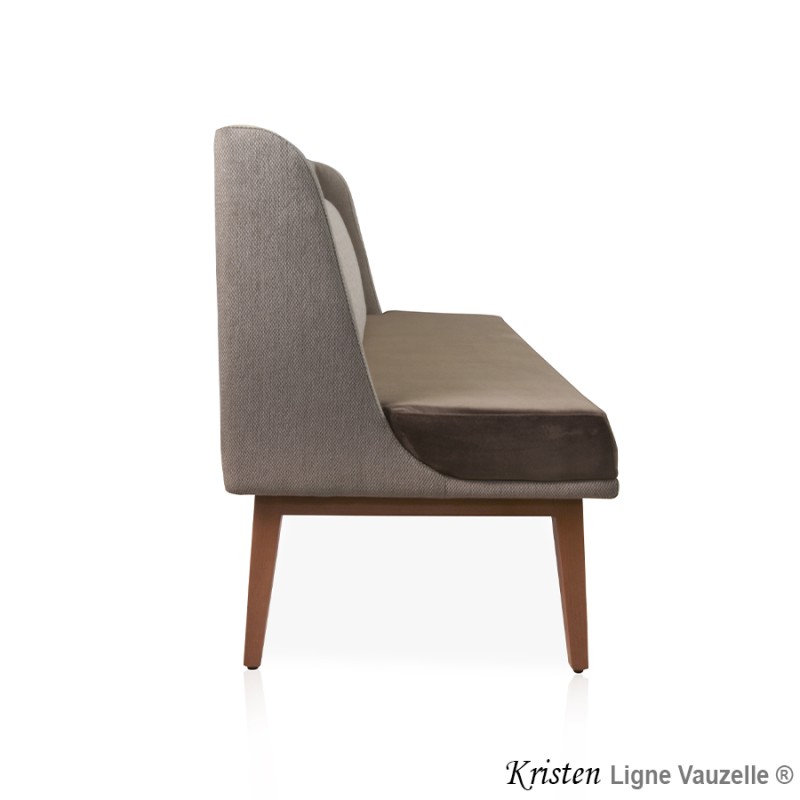 M/L Banquette Actua "KRISTEN Pieds Bois, retours Dossier en option"